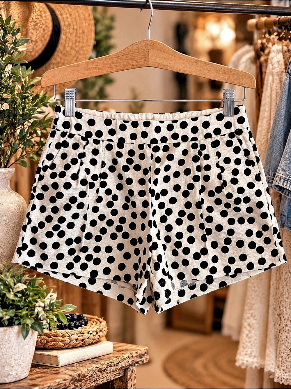 J.Crew Polka Dot Cotton High Waist Shorts Size 12